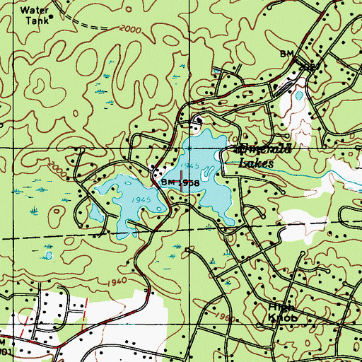 Topographic Map of Ramot Lakes, PA