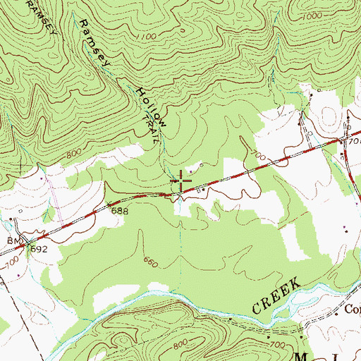 Topographic Map of Ramsey Hollow, PA