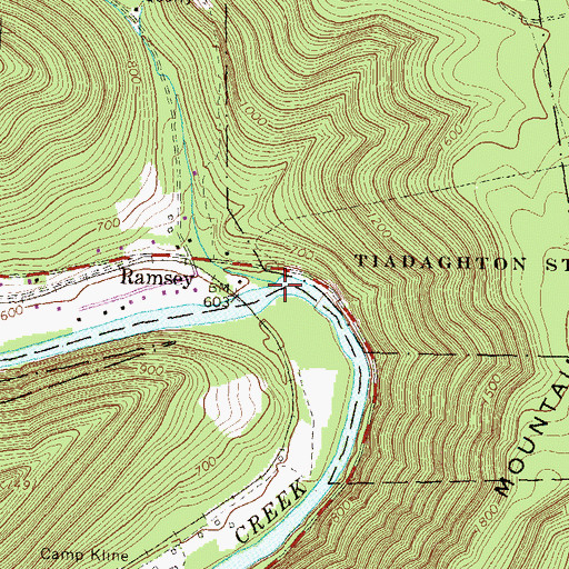 Topographic Map of Ramsey Run, PA