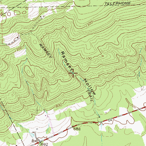 Topographic Map of Ramsey Trail, PA