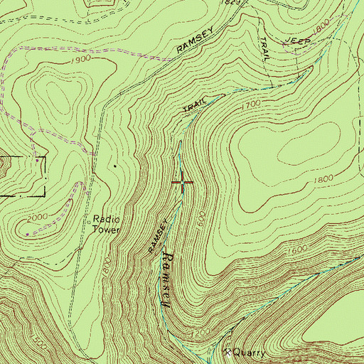 Topographic Map of Ramsey Trail, PA