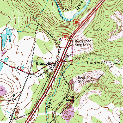 Topographic Map of Randolph, PA