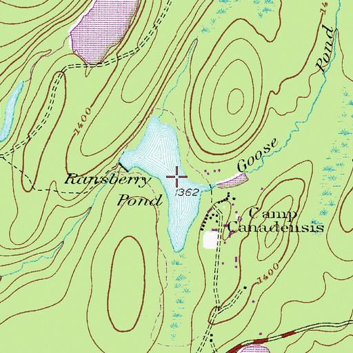 Topographic Map of Ransberry Pond, PA