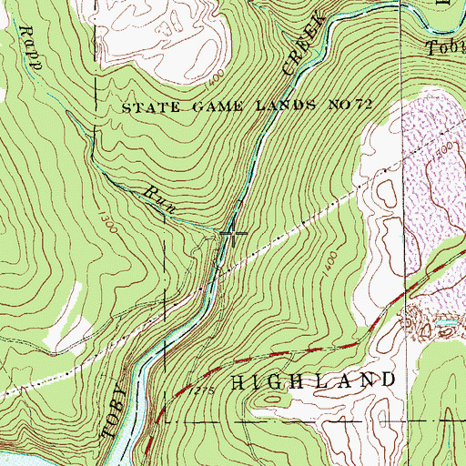 Topographic Map of Rapp Run, PA