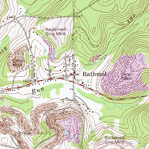 Topographic Map of Rathmel, PA