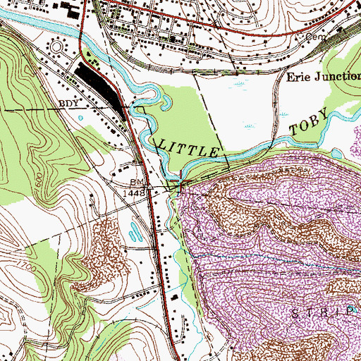 Topographic Map of Rattlesnake Creek, PA