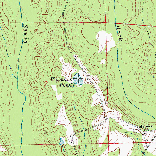 Topographic Map of Folmars Pond, AL