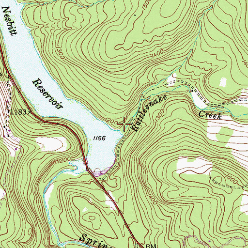 Topographic Map of Rattlesnake Creek, PA