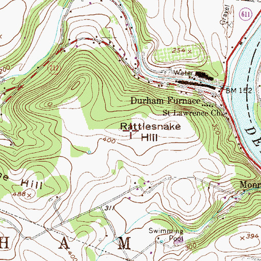 Topographic Map of Rattlesnake Hill, PA