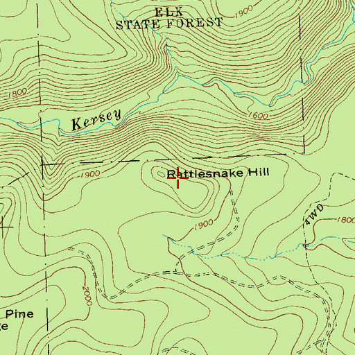 Topographic Map of Rattlesnake Hill, PA