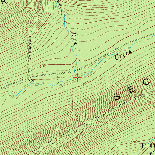 Topographic Map of Rattling Run, PA