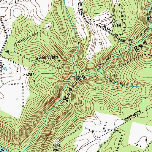Topographic Map of Rattling Run, PA
