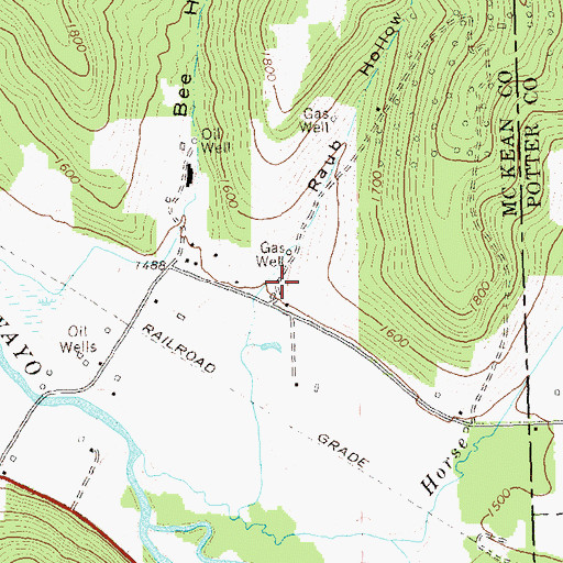 Topographic Map of Raub Hollow, PA