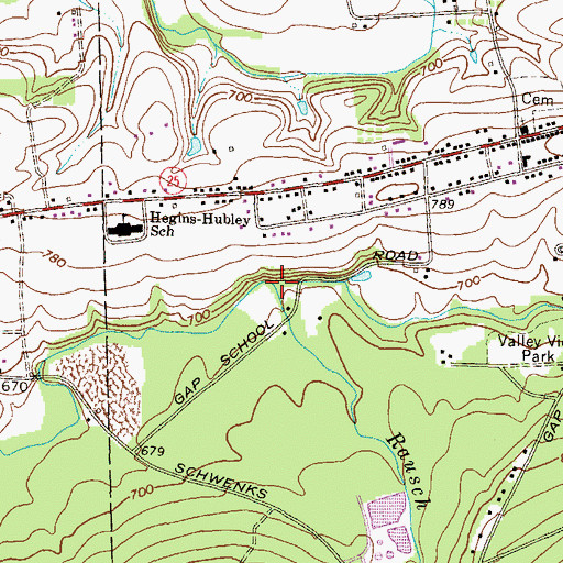 Topographic Map of Rausch Creek, PA