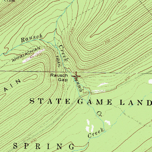 Topographic Map of Rausch Gap, PA