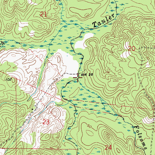 Topographic Map of Folsoms Creek, AL