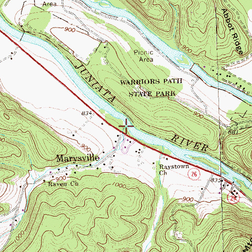 Topographic Map of Ravers Run, PA