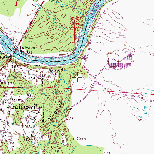 Topographic Map of Folsum Branch, AL