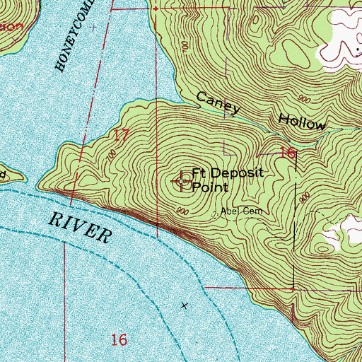Topographic Map of Fort Deposit Point, AL