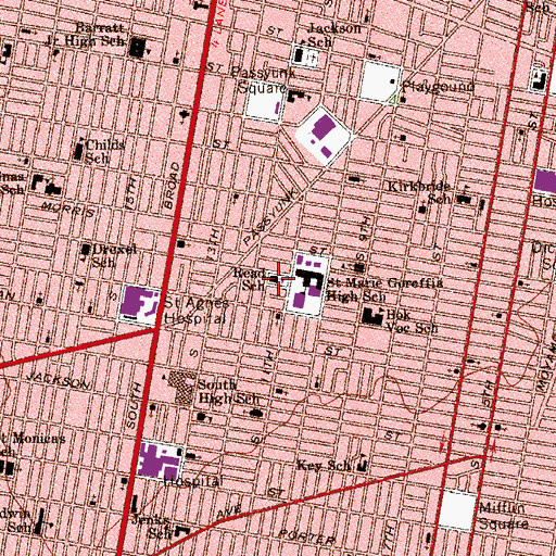 Topographic Map of Read School, PA