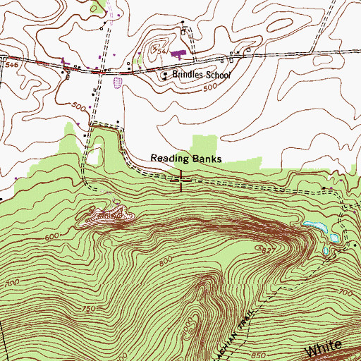 Topographic Map of Reading Banks, PA