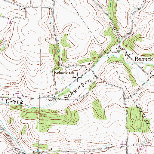 Topographic Map of Rebuck Church, PA