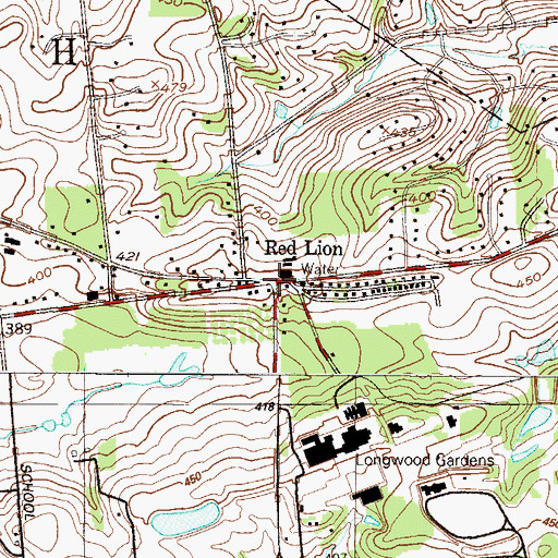 Topographic Map of Red Lion, PA