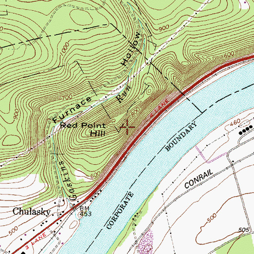 Topographic Map of Red Point Hill, PA