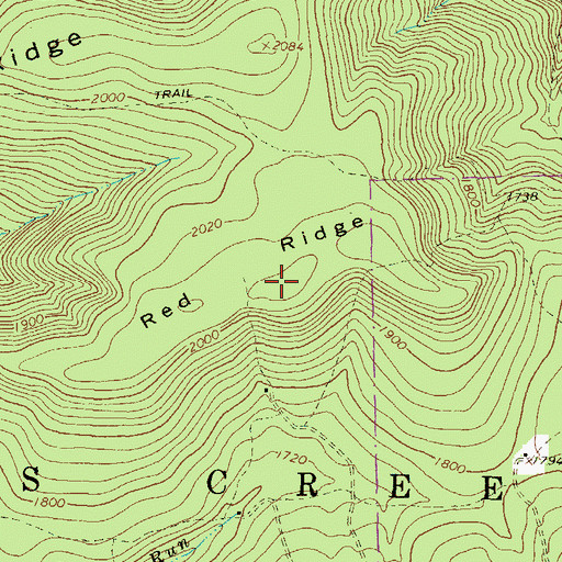 Topographic Map of Red Ridge, PA