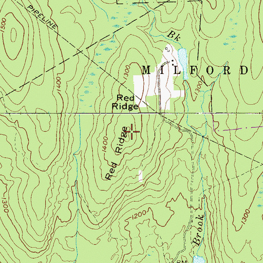 Topographic Map of Red Ridge, PA
