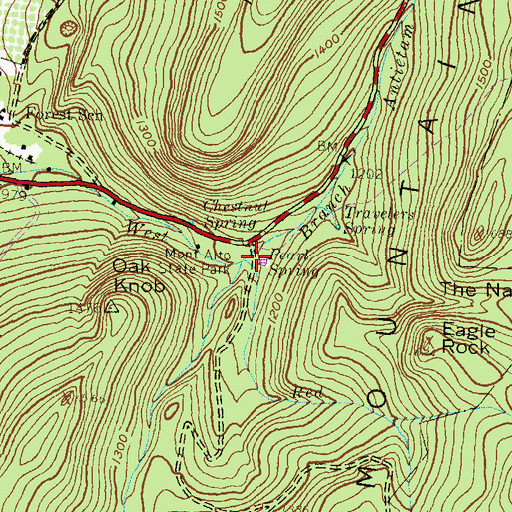 Topographic Map of Red Run, PA