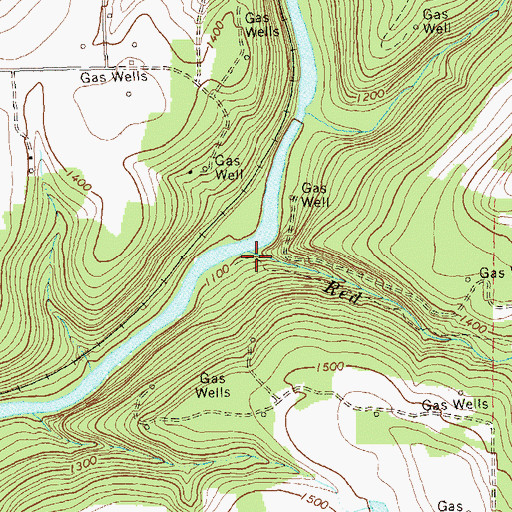 Topographic Map of Red Run, PA