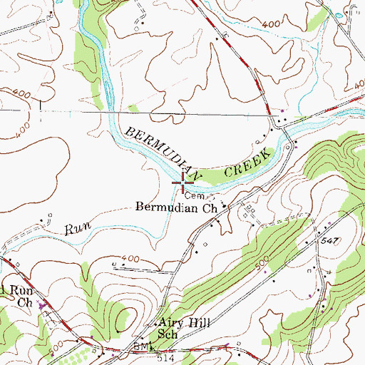 Topographic Map of Red Run, PA