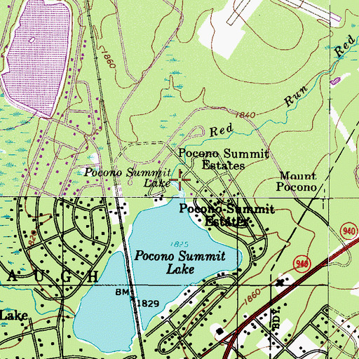 Topographic Map of Red Run, PA