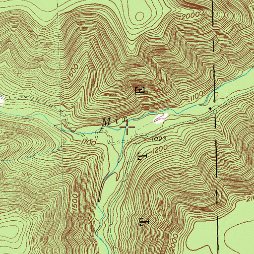 Topographic Map of Red Run, PA