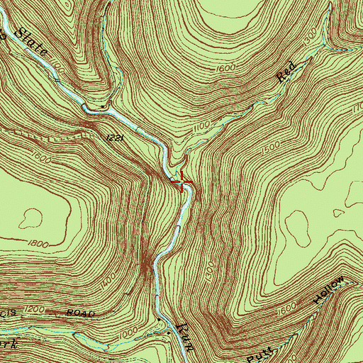 Topographic Map of Red Run, PA
