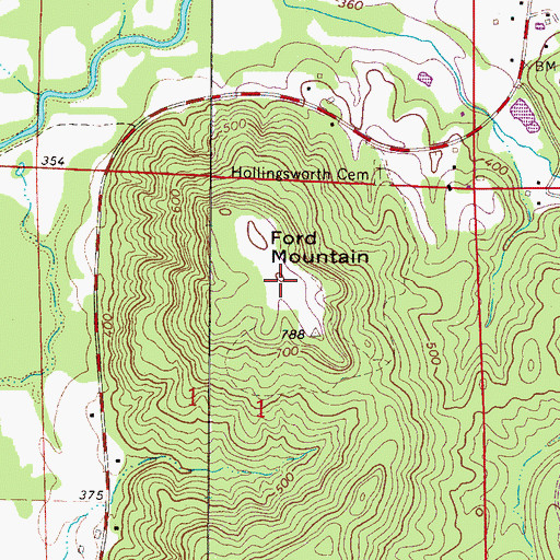 Topographic Map of Ford Mountain, AL