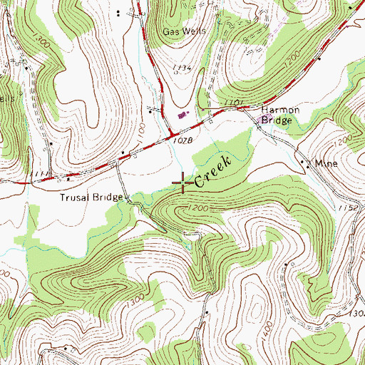 Topographic Map of Reddings Run, PA