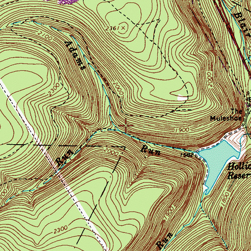 Topographic Map of Redlick Run, PA