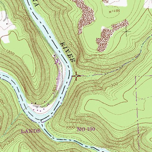 Topographic Map of Redlick Run, PA