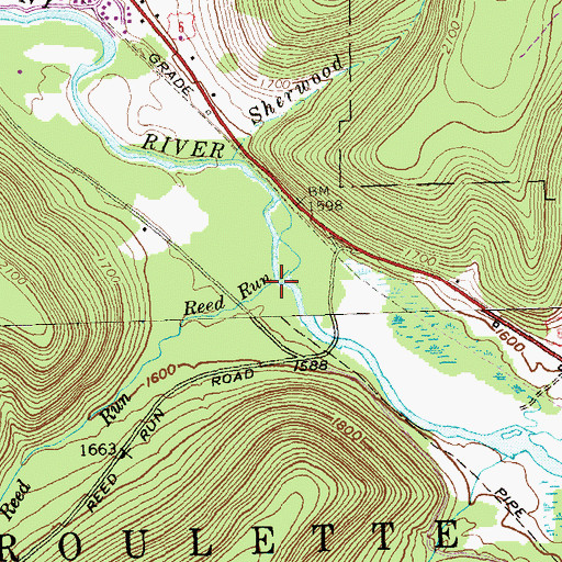 Topographic Map of Reed Run, PA