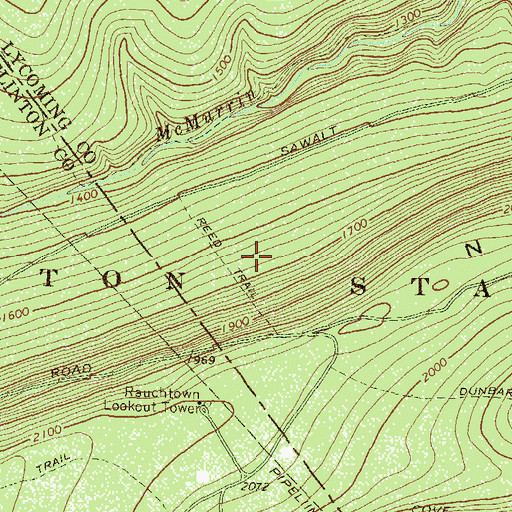 Topographic Map of Reed Trail, PA