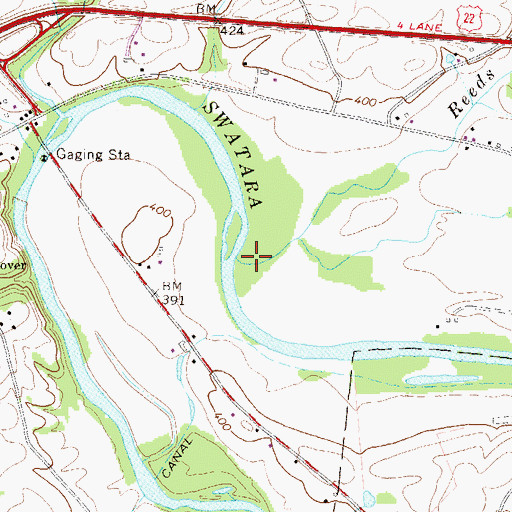 Topographic Map of Reeds Creek, PA