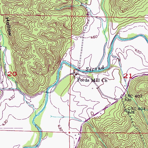 Topographic Map of Fords Mill Missionary Baptist Church, AL