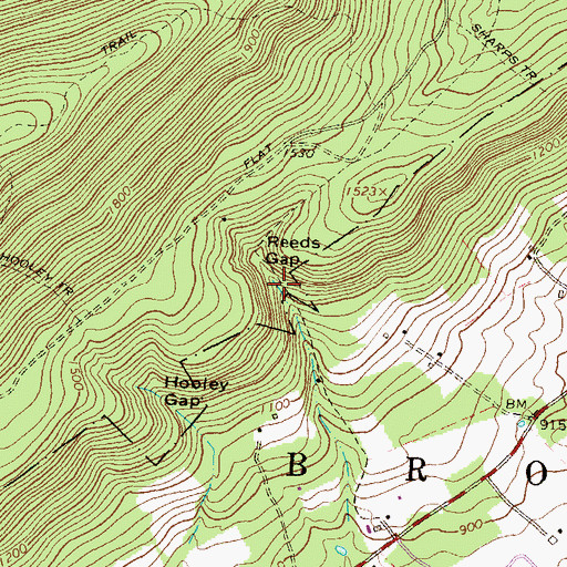 Topographic Map of Reeds Gap, PA