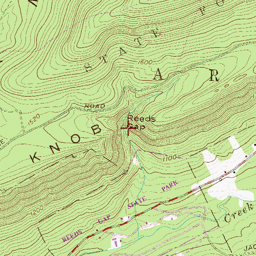 Topographic Map of Reeds Gap, PA