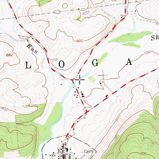 Topographic Map of Reeds Run, PA