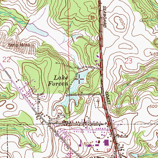 Topographic Map of Lake Foreen, AL