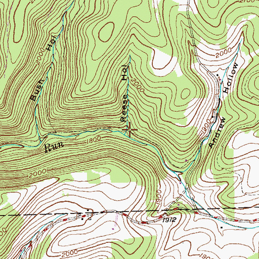 Topographic Map of Reese Hollow, PA