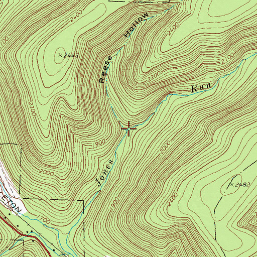 Topographic Map of Reese Hollow, PA